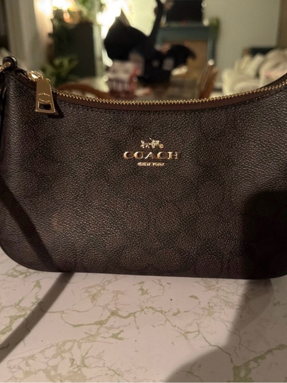 Coach Terri Canvas Leather City Handbag.